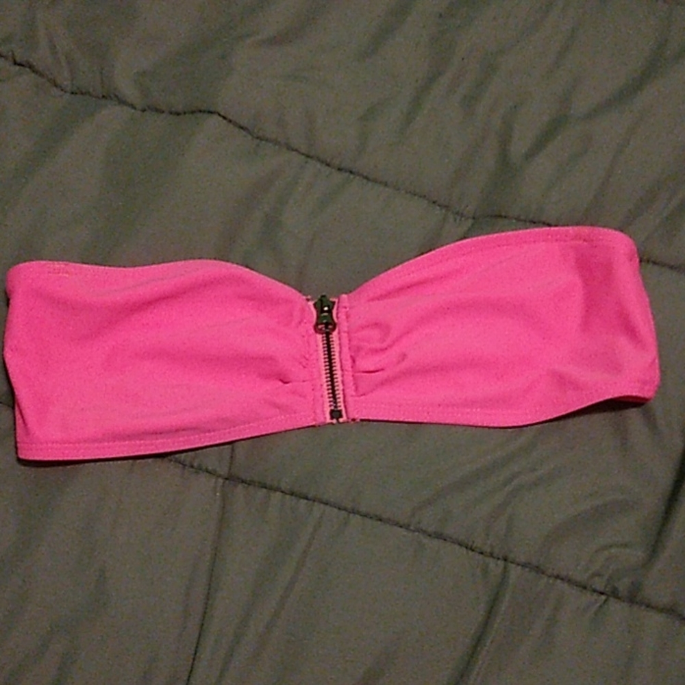 Zip up bathing suit top
